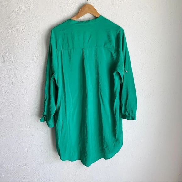Zara Blouse Dress Green Sz Medium - Picture 3 of 5